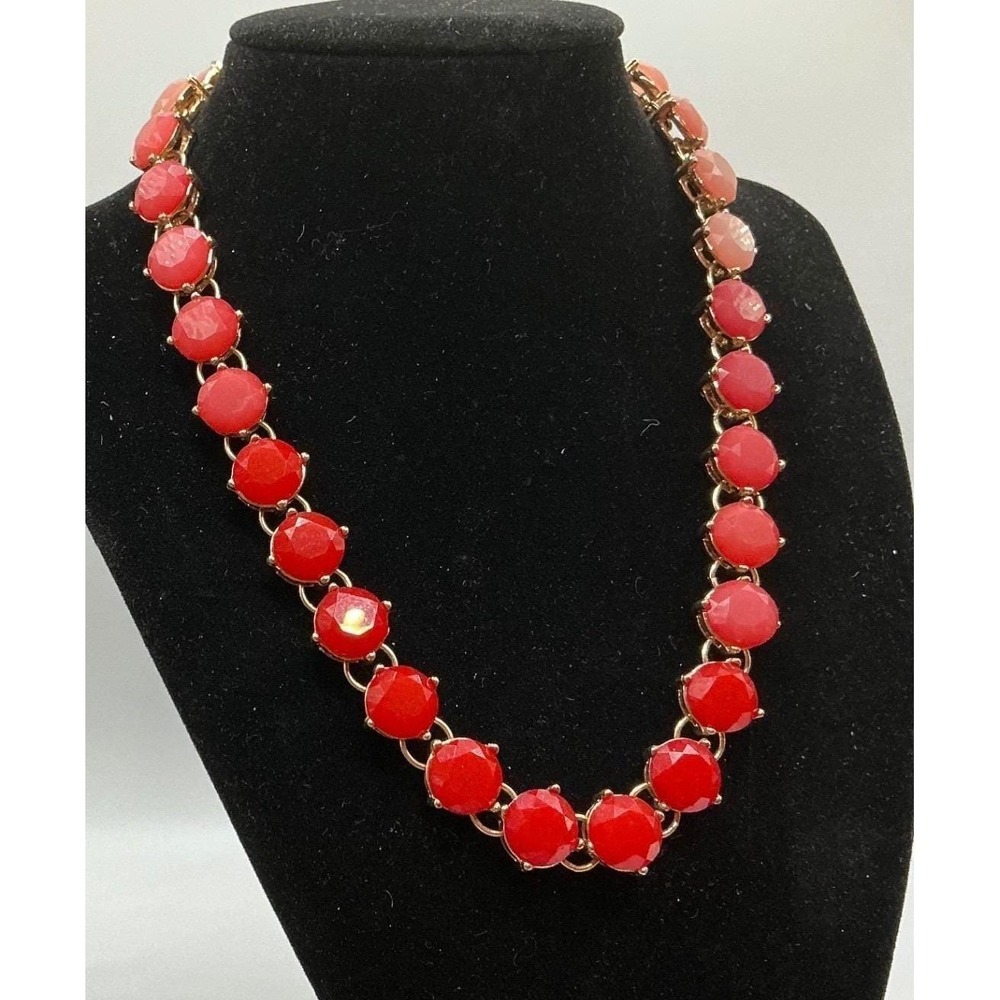 Charming Charlie Peach Orange‎ Ombre Faceted Gem Statement Necklace